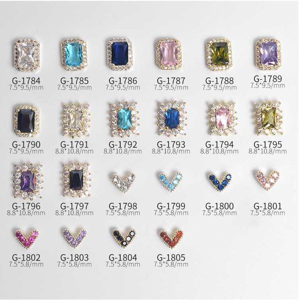 

nail art decorations 5pcs, elegant shapes gold alloy with zircon jewelry rhinestones for tips, Silver;gold