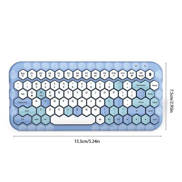 

2.4g wireless bluetooth keyboard mouse set sweet color prismatic 83key universal d7wc keyboards