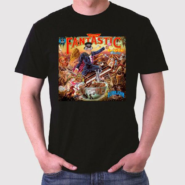 

new elton john captain fantastic men's black t-shirt size s to 3xl, White;black