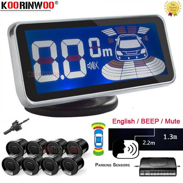 

car rear view cameras& parking sensors koorinwoo intelligent system parktronic for cars sensor 8 black/white auto in english