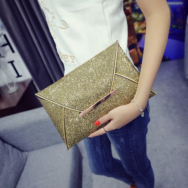 

women's modern atmosphere sequin envelope hand dinner mobile phone makeup bag