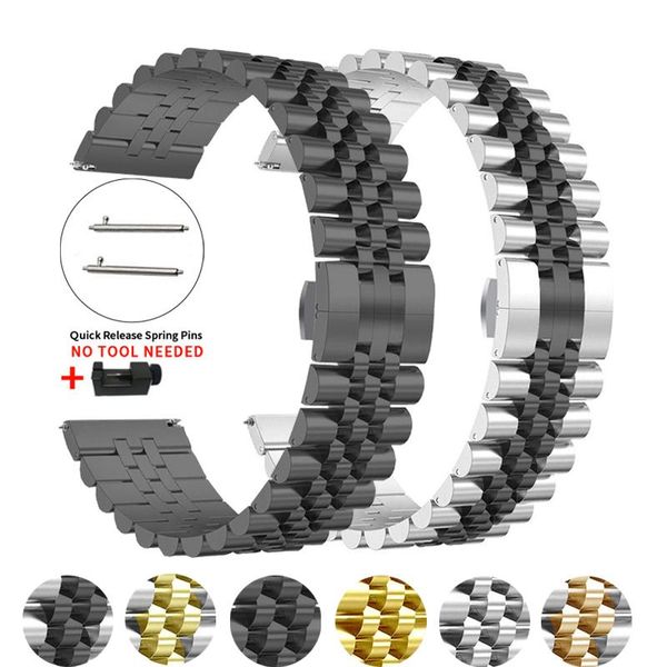 

watch bands stainless steel strap for honor magic 2 46mm 42mm metal band bracelet watchband magicwatch 20mm 22mm wristband, Black;brown