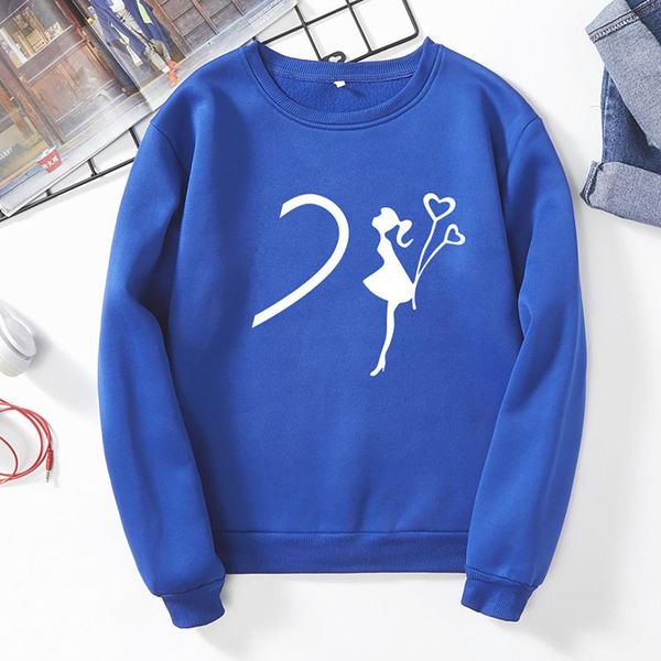 

valentine's day sweatshirt girl pattern long sleeve round neck pullover sudadera mujer invierno 2021 meaningful hoodies women's &, Black