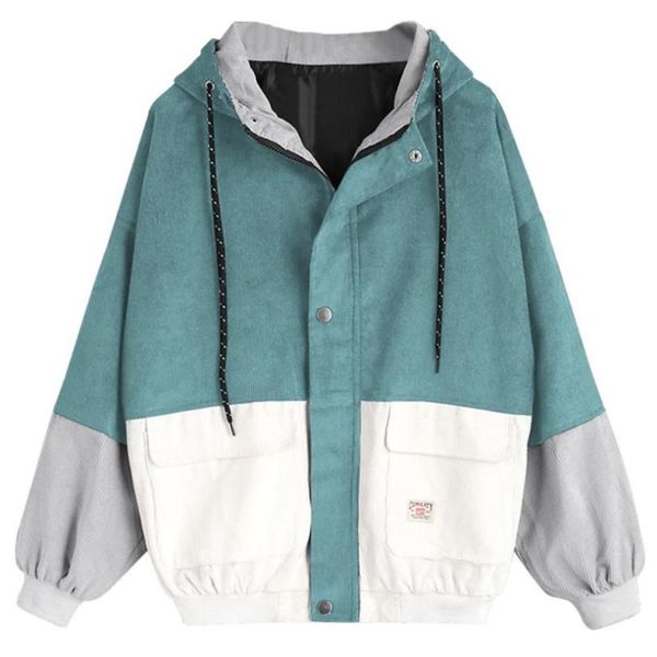 

women's jackets coats autumn corduroy women patchwork oversize zipper windbreaker and baseball-uniform clothes, Black;brown