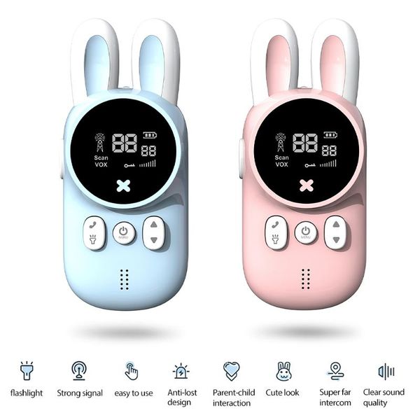 

walkie talkie children wireless hand held talk parent child toys with light for birthday gift family park 2pcs/set 3km