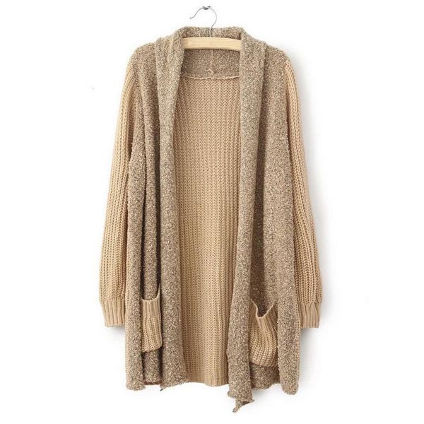 

women's sweaters autumn winter loose long knitted cardigan high street thick coat women casual solid pockets open stitch sweater outwea, White;black
