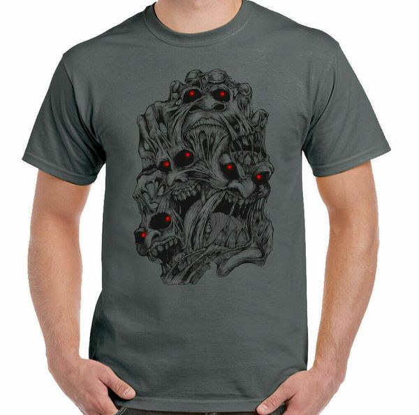 

multiple skull shirt chaos man biker who gothic moto motorcycle punk, White;black