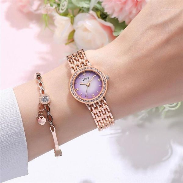 

women watches fashion simple star diamond inlaid alloy watch ladies quartz wrist versatile relogio feminino 2021 gift wristwatches, Slivery;brown