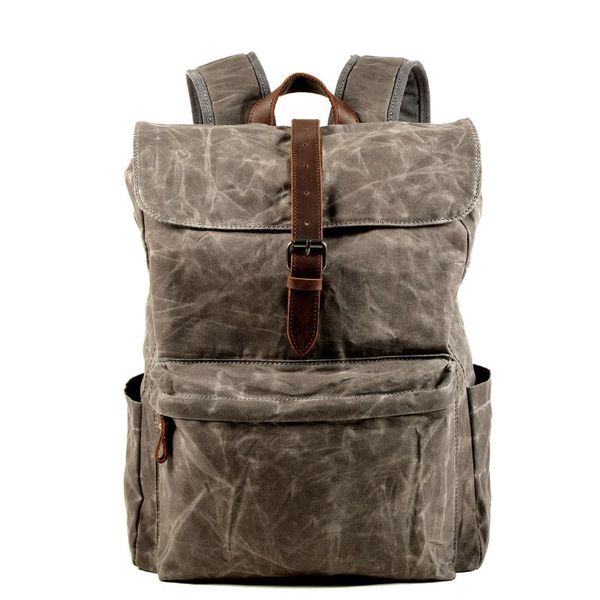 

men waterproof canvas backpack male lapcollege student school bags for teenager mochila casual rucksack travel daypack