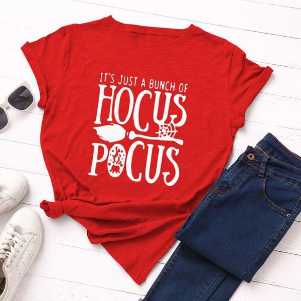 

women's t-shirt pocus halloween day shirt fashion funny graphic pure cotton women tshirts o neck casual short sleeve tees, White