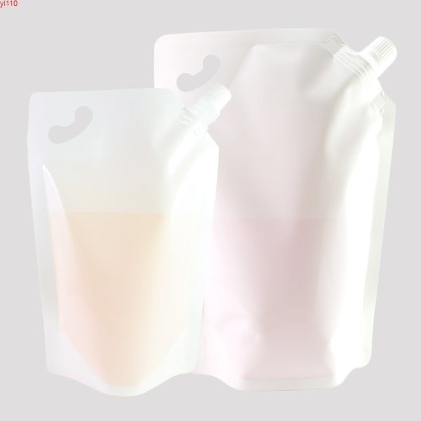 Sacos de armazenamento de leite materno Sacos de dupla face branca de bico branco embalagens de bebida plástica com buraco hang (presente gratuito: funil) bens