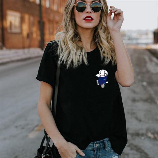 

boy print short sleeve women o neck loose summer tee camisetas mujer, White