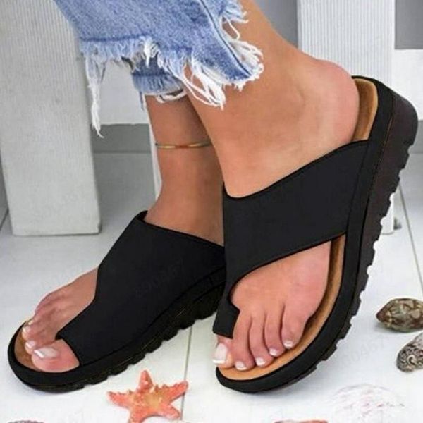 

slippers gzm large size sandals women's european and american toe in spring summer women 43 shoes, Black