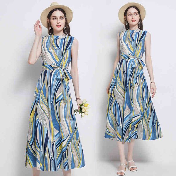 

casul dresses the french style stnd-up collr sleeveless temperment big dress with wist nd thin western -line qlhn, Black;gray