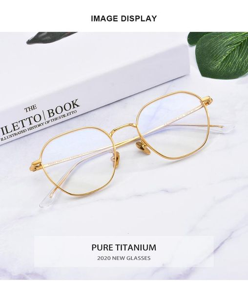 

fashion sunglasses frames pure titanium glasses frame vintage full rim optical eyewear ultralight clear lens prescription myopia read, Black