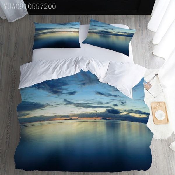 

bedding sets natural scenery duvet cover set ocean sky printed landscape bedspread with pillowcase for adults bedroom decor