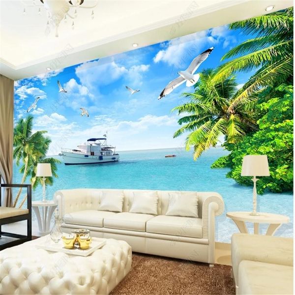

custom p seaside scenery wallpapers background wall paper 3d murals wallpaper for living room