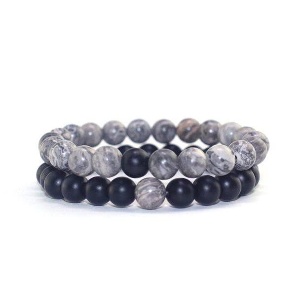 

beaded, strands 2021 arrival beaded bracelets natural stone beads strand bracelet matte black handmade chains retro set