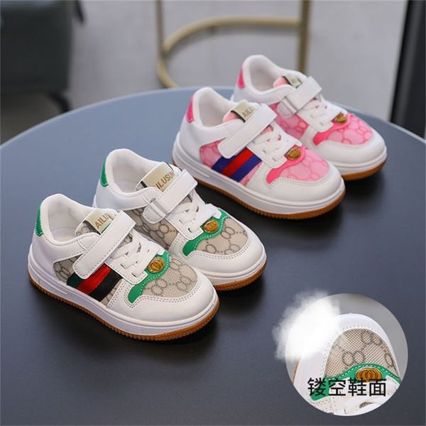 

girls' 2021 spring new mesh breathable children's fashion sports boys' casual running shoes, Black;red