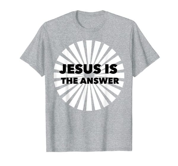 

jesus is the answer tee bold cool vintage christian tee t-shirt, White;black