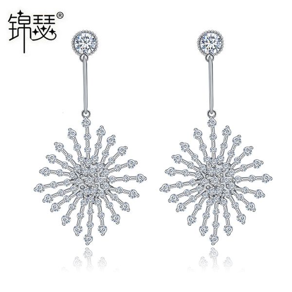 

jewelry charm stud rain red earrings fashion exaggerated zircon, Golden