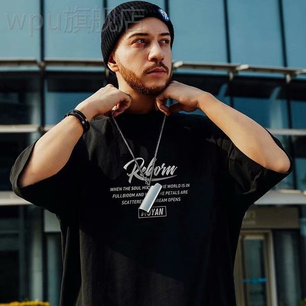 

fashion oversize men's t-shirts brand fat hip hop loose short sve t-shirt large size national chine style half, White;black