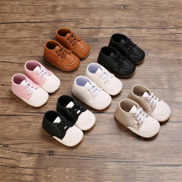 

first walkers 0-18 months baby shoes pu prewalker multicolor toddler boys girls anti-slip soft sole walking autumn winter