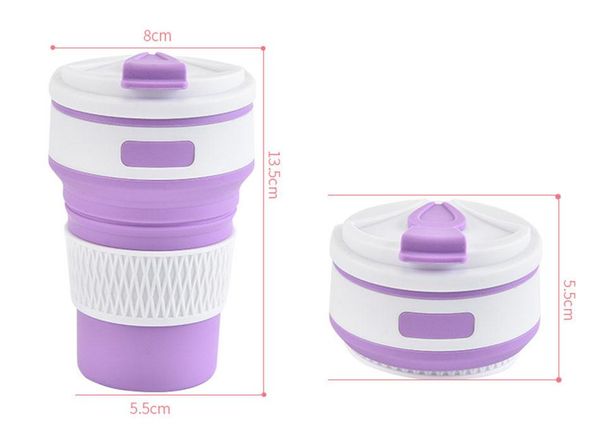 

coffee pots silicone folding creative 350 portable water cup plastic bottle for outdoor sport