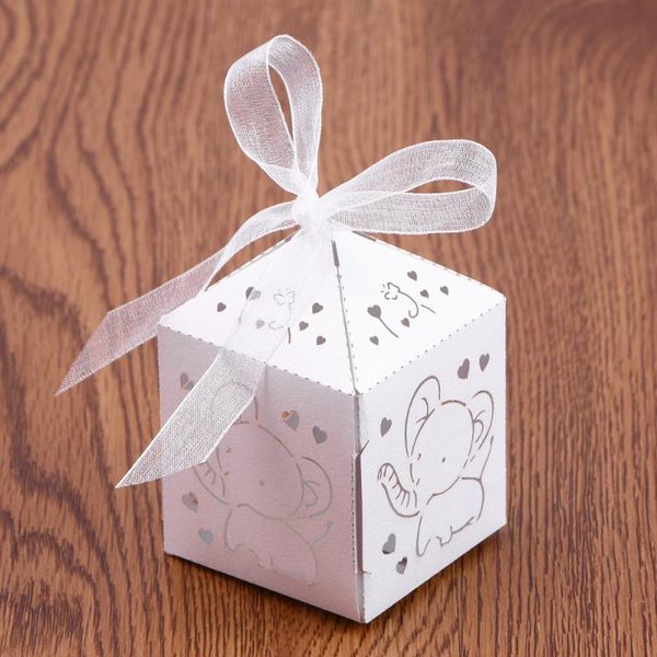 

gift wrap 50pcs wedding favor boxes hollow out craft paper box for gifts candy sweets (white)