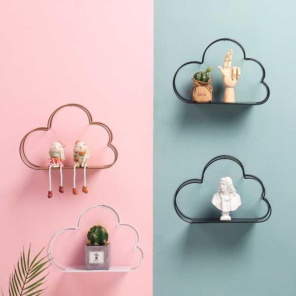 

decorative objects & figurines nordic punch-cloud-shaped wall shelf hanging decoration livingroom pendant creative multifunctional stor
