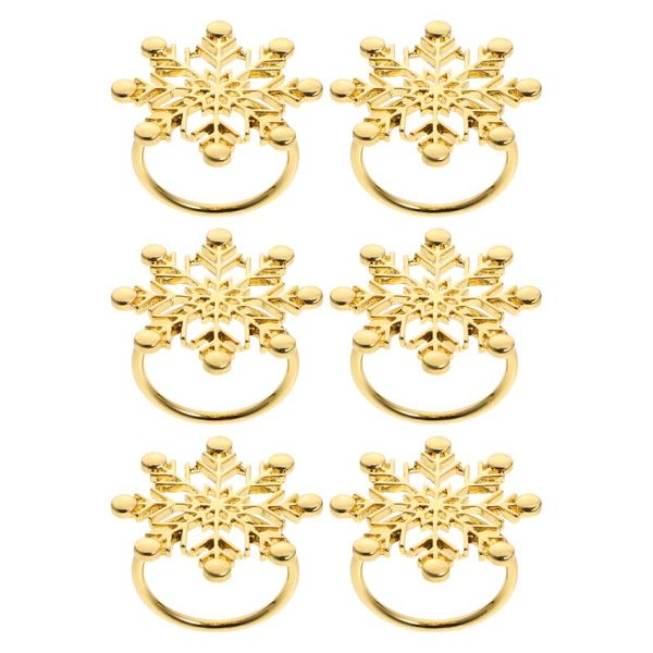

napkin rings 6pcs christmas buckles dining table decorations (golden)