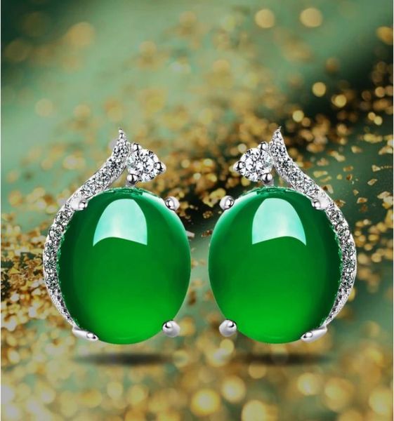 

stud beautiful lady fashion green earrings pretty accessories, Golden;silver
