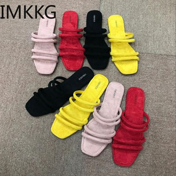 

slippers excellent comfort women's shoes flat with 2021 summer beautiful outside slides big size 41 y10351, Black