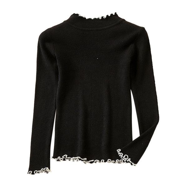 

women's sweaters autumn winter pullovers sweater knitted elasticity casual jumper fashion slim turtleneck warm female, White;black