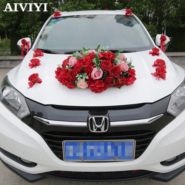 

artificial flowers silk wreath wedding car decoration fake flower christmas 1 set decorative & wreaths