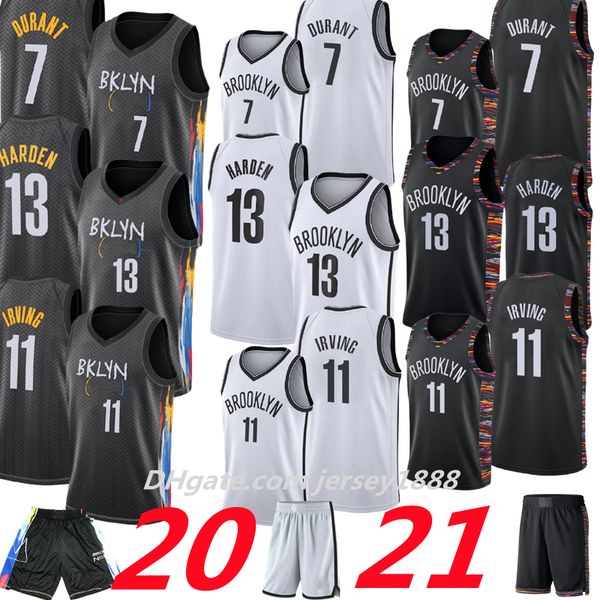 

7 kyrie 11 kevin 72 irving biggie durant 13 harden basketabll jersey mens 2021 jerseys black grey blue white, Black;red