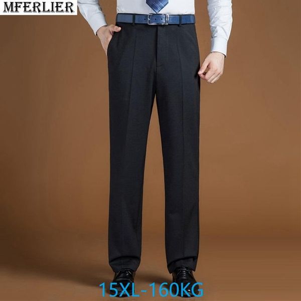 

autumn plus size big 8xl 9xl 10xl 11xl 12xl 14xl 15xl suit pants large office formal business straight trousers 58 60 men's, Black