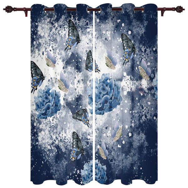 

curtain & drapes modern curtains butterfly rose ink painting baby room bedroom creative kitchen living terrace valance