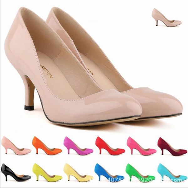 

dress shoes high heeled women wedding bridesmaid banquet candy color heels, Black