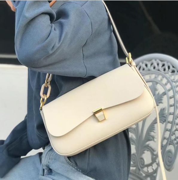 

2021 spring leather handbags fashion simple underarm bags retro small square shoulder messenger bag