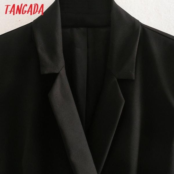 

casual dresses tangada women black blazer dress with button long sleeve vintage style females mini vestidos 2w281 eanl, Black;gray