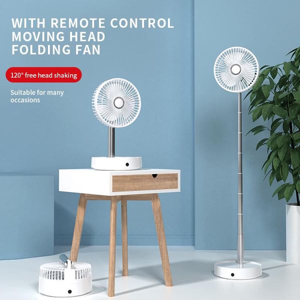 

mini fan portable electric storage fold home living remote control deskusb recharge shrink landing upright fans