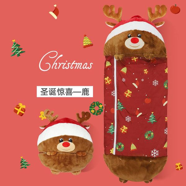 

pajamas born baby cartoon sleeping bag eagle christmas reindeer plush pillow variable for children good sleep onesie kid, Blue;red