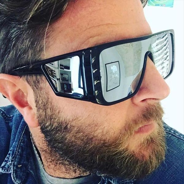 

brand design oversized sunglasses fashion women men square goggle glasses uv400 shades eyewear gafas oculos de sol, White;black