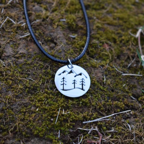 

pendant necklaces 1pcs stainless steel pine tree necklace, Silver