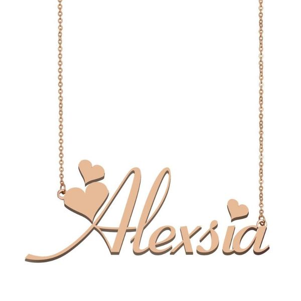 

pendant necklaces alexsia name necklace, custom necklace for women girls friends birthday wedding christmas mother days gift, Silver