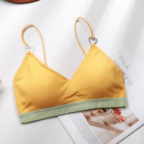 

bras women cotton wrapped chest camisoles back thin strap anti-lighting underwear seamless intimates, Red;black