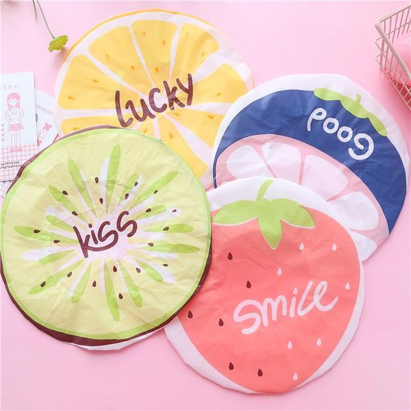 

shower caps 2pcs cartoon elastic cap satin waterproof bath hat cleaning salon hair cover resuable for sauna accessories
