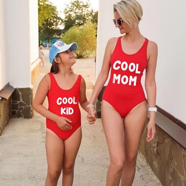 

female swimsuit 2021 beachwear cool girl child summer the family of suits bikini mom and daughter take out match one-pieces, Black
