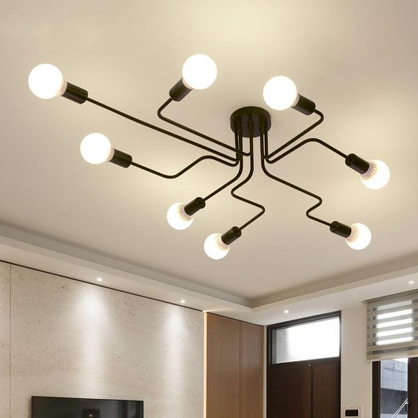 

ceiling lights nordic spider led black iron lamp modern kitchen bedroom dining room hanging light fixtures home decor